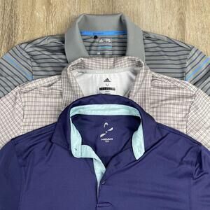 (Lot of 3) Adidas Head Golf Performance Polos Men's M Striped Stretch Contrast